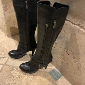 Tall guess boots size 9 black leather